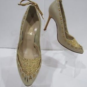GIANNI VERSACE Sz 5 M/EU 35 Beige Braided Shoes
